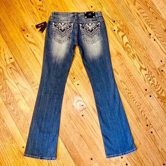 NWT MISS ME X-LONG BLING SIGNATURE BOOT CUT JEANS - Picture 4 of 7